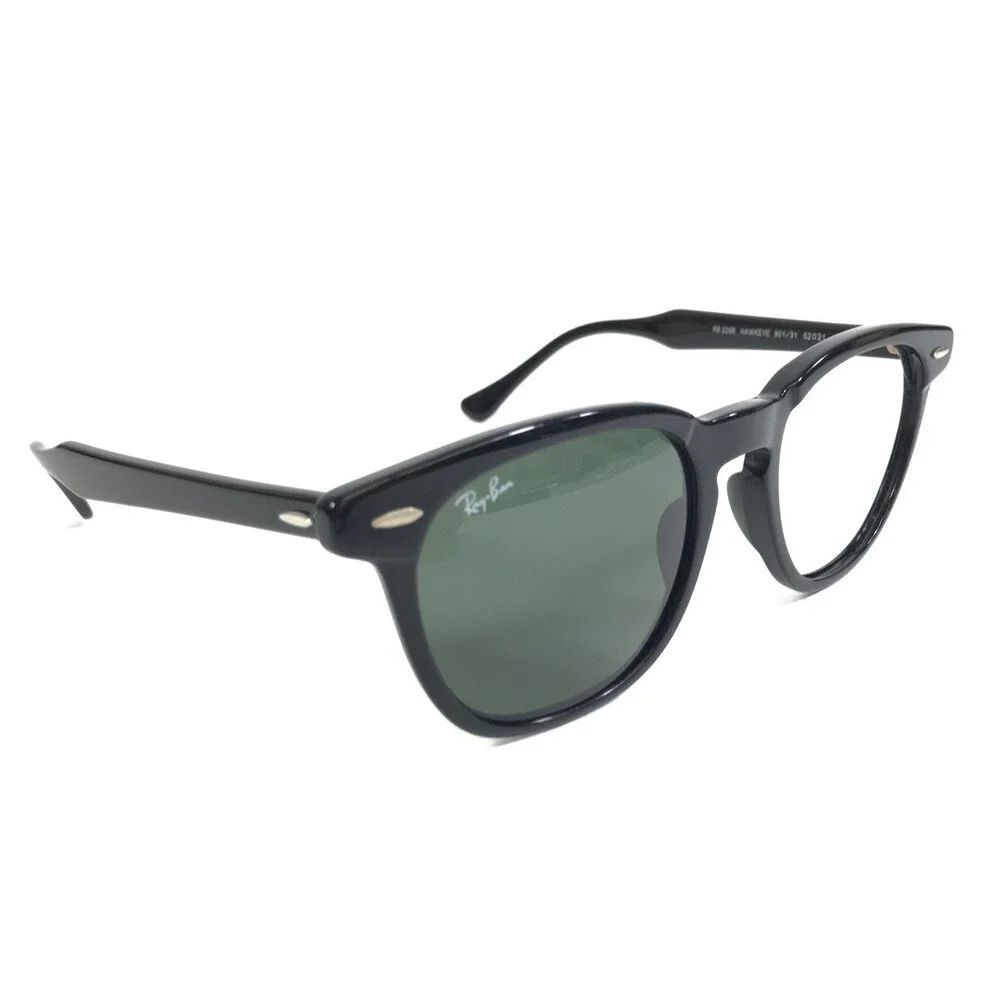 Ray-Ban Sunglasses RB2298 HAWKEYE 901/31 Polished Black Frames with Green Lenses